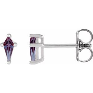 Platinum Lab-Grown Alexandrite Earrings