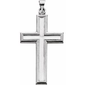 Sterling Silver 38x23.5 mm Cross Pendant