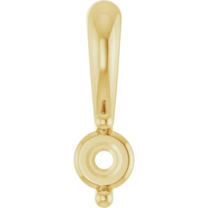 14K Yellow 2 mm Round 2-Prong Basket Pendant