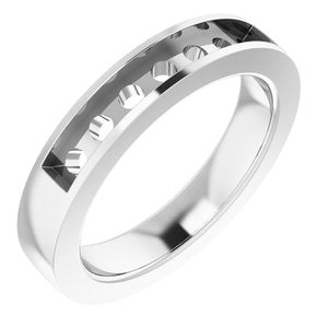 10K White 3 x 3 mm Square Band Size 8.5