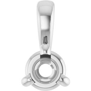 14K White 2.5 mm Round 3-Prong Pendant