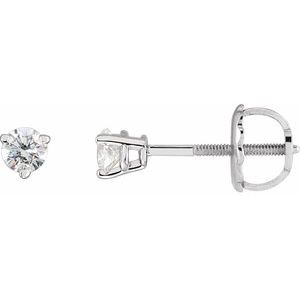 14K White 1/8 CTW Natural Diamond Earrings
