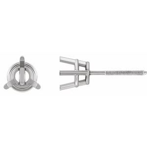 14K White 1.5 mm Round 3-Prong Earring
