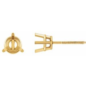 14K Yellow 1.5 mm Round 3-Prong Earring