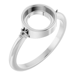 Sterling Silver 8 mm Round Bezel-Set Cabochon Ring