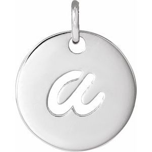 Sterling Silver Script Initial A Pendant