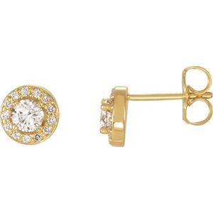 14K Yellow 3/8 CTW Lab-Grown Diamond Halo-Style Earrings