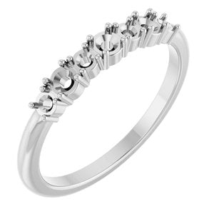 Sterling Silver 3-Stone Family Accented Stackable Ring