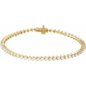 14K Yellow 3 CTW Natural Diamond 7 1/4" Line Bracelet