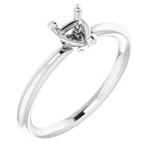 Sterling Silver 5 mm Heart Solitaire Ring