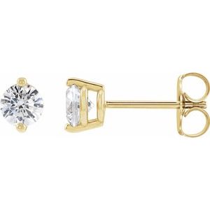 14K Yellow 1/3 CTW Natural Diamond 2-Prong Stud Earrings