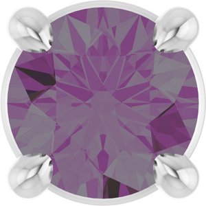14K White 4 mm Lab-Grown Alexandrite Pendant