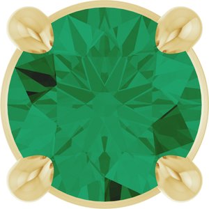14K Yellow 4 mm Lab-Grown Emerald Pendant