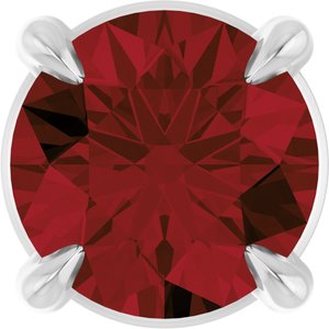 Platinum 5 mm Natural Mozambique Garnet Pendant