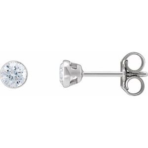 14K White 1/2 CTW Natural Diamond Ultra-Lightweight Stud Earrings
