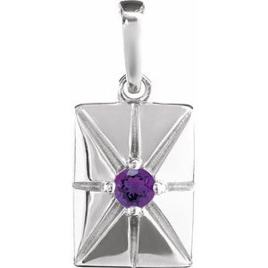 Sterling Silver Natural Amethyst Pendant