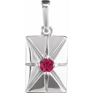 Platinum Lab-Grown Ruby Pendant