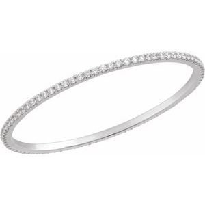14K White 5 CTW Lab-Grown Diamond Stackable Bangle 8" Bracelet