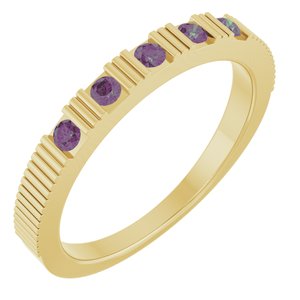 14K Yellow Natural Alexandrite Stackable Ring