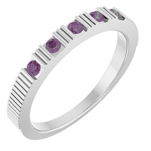 Sterling Silver Lab-Grown Alexandrite Stackable Ring