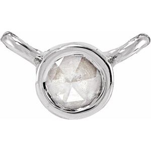 Platinum .03 CT Rose-Cut Natural Diamond Bezel-Set Necklace Center