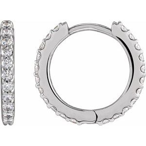 Round Lab Diamond Huggie Hoop Earrings