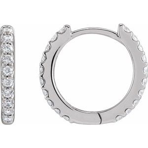 Round Lab Diamond Huggie Hoop Earrings