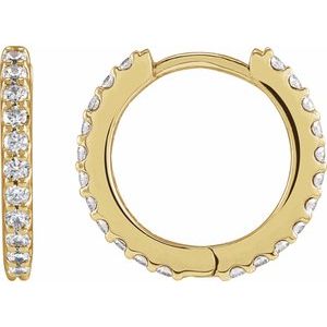 Round Lab Diamond Huggie Hoop Earrings