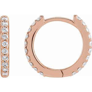 Round Lab Diamond Huggie Hoop Earrings