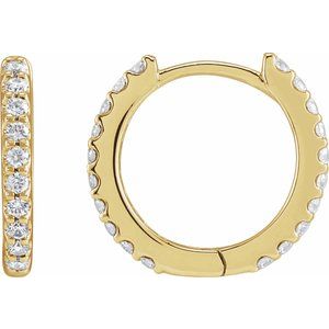 Round Lab Diamond Huggie Hoop Earrings