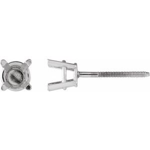 Sterling Silver 3.5 mm Round 4-Prong Lightweight Earring