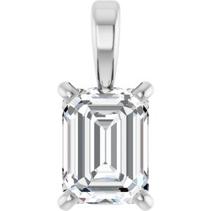 Sterling Silver 3/4 CT Lab-Grown Diamond Pendant