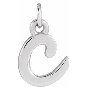 Sterling Silver Petite Initial C Pendant