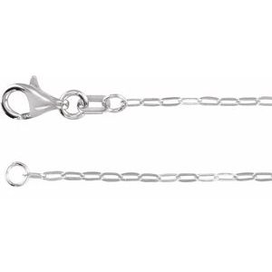 Sterling Silver 1.25 mm Paperclip-Style 24" Chain