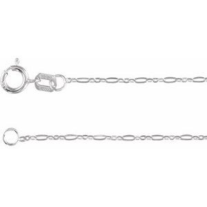 Sterling Silver 1.25 mm Figaro 18" Chain