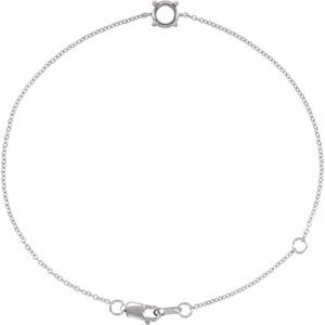 Sterling Silver 6 mm Round Solitaire 6 1/2-7-1/2" Bracelet