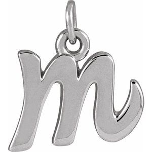 Sterling Silver Petite Initial M Pendant