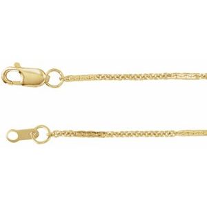 14K Yellow Gold-Filled 1.1 mm Dapped Cable 16" Chain