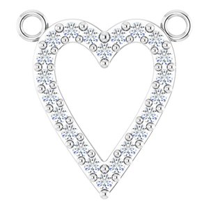 Platinum 1/6 CTW Natural Diamond Heart Necklace Center