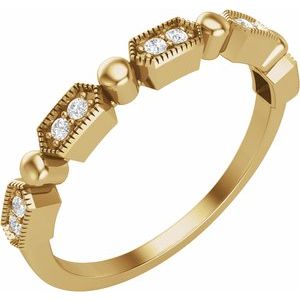 14K Yellow .08 CTW Natural Diamond Stackable Ring