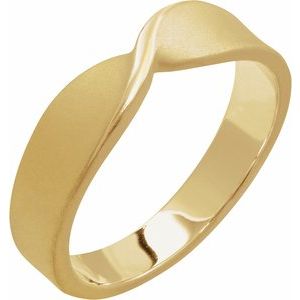 14K Yellow 5 mm Stackable Twisted Ring