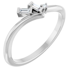 Sterling Silver .06 CTW Natural Diamond Bypass Ring