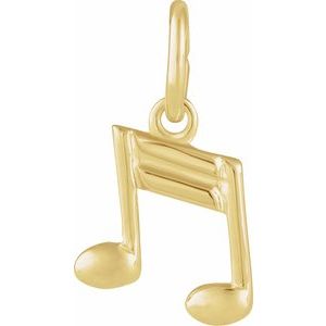 14K Yellow Musical Note Charm/Pendant