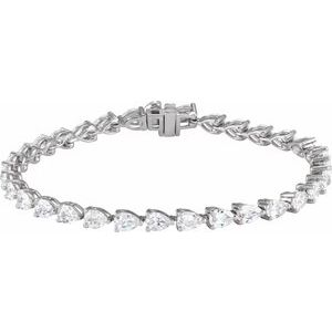 14K White 6 1/2 CTW Lab-Grown Diamond Line 7" Bracelet