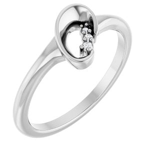 Platinum .01 CTW Natural Diamond Ring