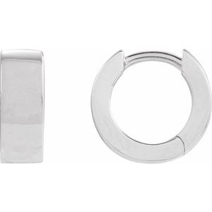 Platinum Hinged 11.5 mm Hoop Earrings
