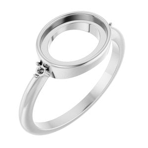 Sterling Silver 10x8 mm Oval Accented Cabochon Ring