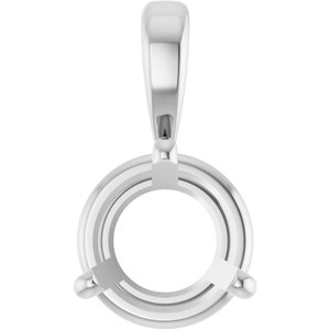 Sterling Silver 6.5 mm Round 3-Prong Pendant