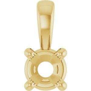 14K Yellow 3 mm Round 4-Prong Pendant