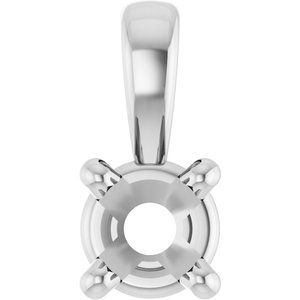 Sterling Silver 3 mm Round 4-Prong Pendant